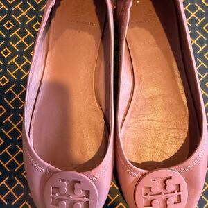 Tory Burch Pink Ballet Flats with Signature Logo